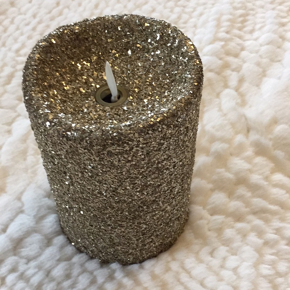 Luminara gold glitter flameless candle